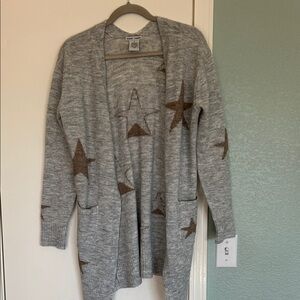 Sweet Romeo Gray and Brown Star Cardigan